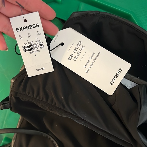 Express faux leather bustier bralette black sexy L - Picture 3 of 3